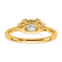 14k 1 3/8ct Cert Lab Grown Dia VS+ F+ Comp Cushion&Half Moon Eng Ring