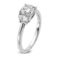 14kw 3/8ct Lab Grown Dia VS/SI+ G+ Half Moon&1ct Cushion Semi Eng Ring