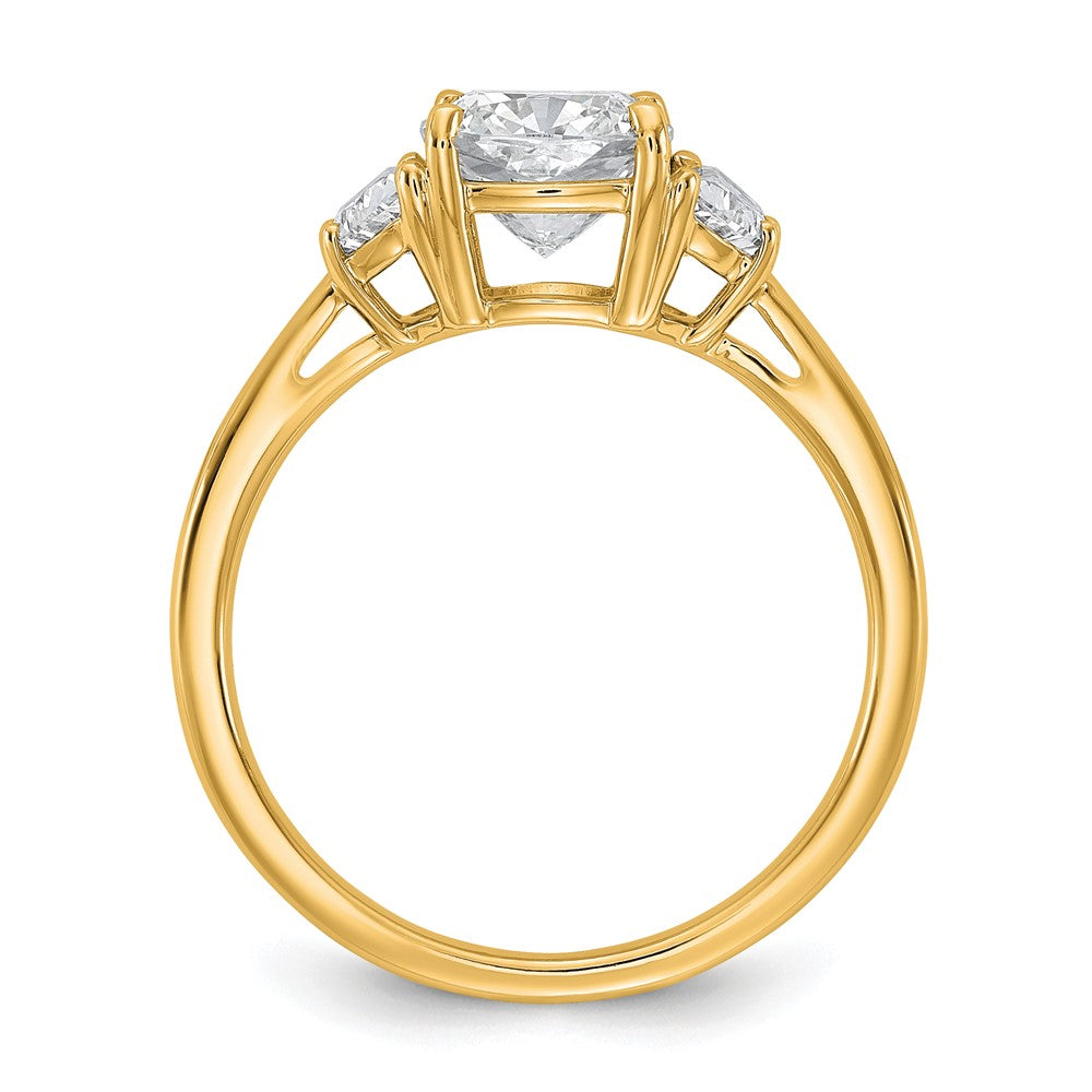 14k 2ct Cert Lab Grown Diamond VS+ F+ Comp Cushion&Half Moon Eng Ring