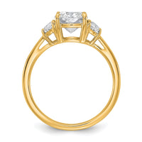 14k 2ct Cert Lab Grown Diamond VS+ F+ Comp Cushion&Half Moon Eng Ring