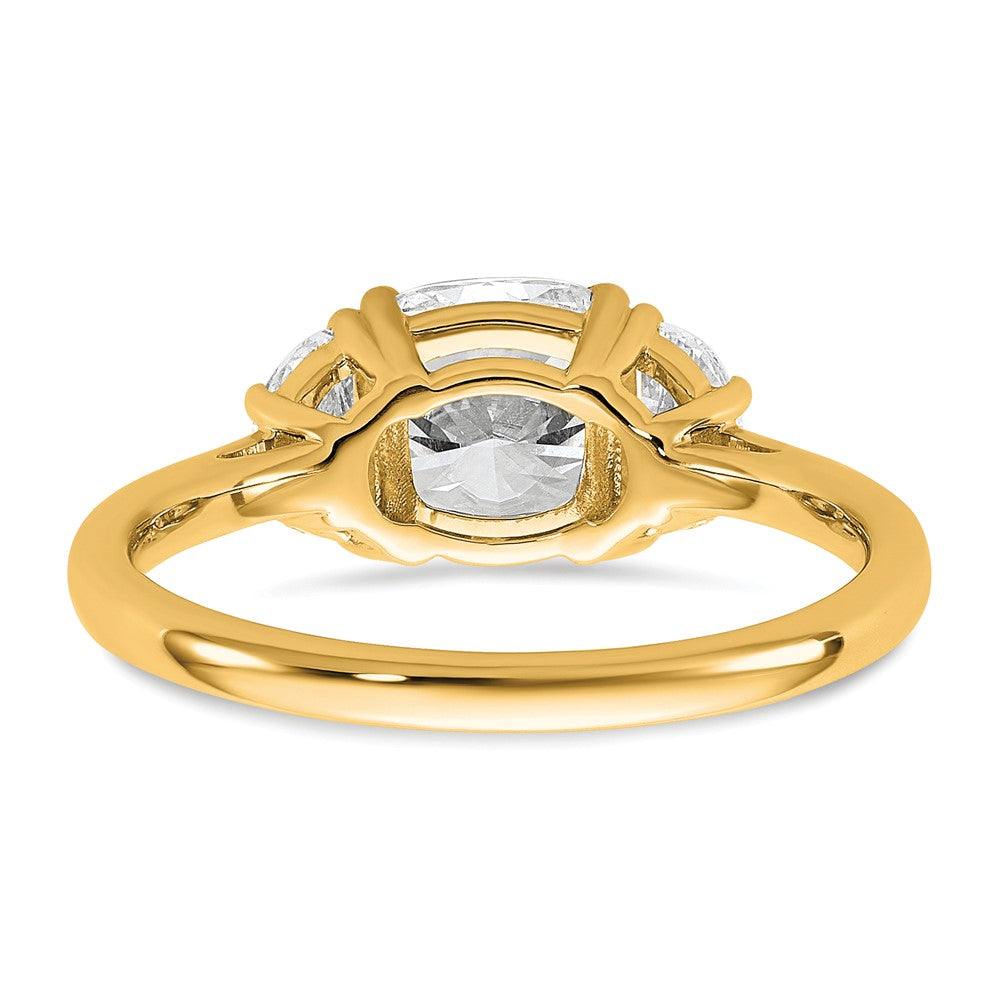 14k 2ct Cert Lab Grown Diamond VS+ F+ Comp Cushion&Half Moon Eng Ring