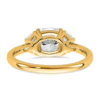 14k 2ct Cert Lab Grown Diamond VS+ F+ Comp Cushion&Half Moon Eng Ring