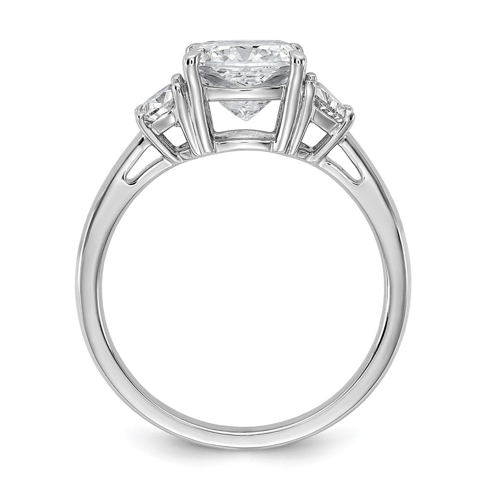 14kw 2 1/2ct Cert Lab Grown Dia VS+ F+ Comp Cushion&Half Moon Eng Ring