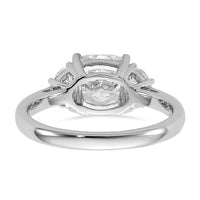 14kw 2 1/2ct Cert Lab Grown Dia VS+ F+ Comp Cushion&Half Moon Eng Ring