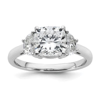 14kw 2 1/2ct Cert Lab Grown Dia VS+ F+ Comp Cushion&Half Moon Eng Ring