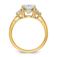 14k 2 1/2ct Cert Lab Grown Dia VS/SI+ G+ Comp Cushion&Half Moon Eng Ring