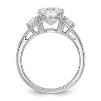 14kw 3 1/8ct Cert Lab Grown Dia VS+ F+ Comp Cushion&Half Moon Eng Ring