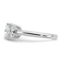 14kw 3 1/8ct Cert Lab Grown Dia VS+ F+ Comp Cushion&Half Moon Eng Ring