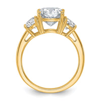 14k 4ct Cert Lab Grown Dia VS/SI+ G+ Comp Cushion&Half Moon Eng Ring