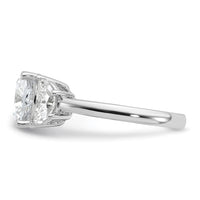 14kw 1ct Lab Grown Diamond VS+ F+ Half Moon&3ct Cushion Semi Eng Ring