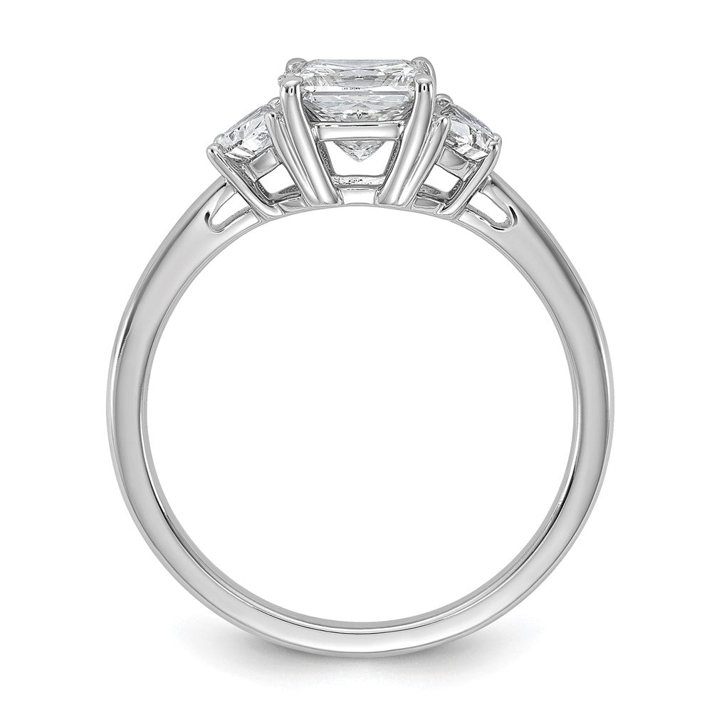 14kw 3/8ct Lab Grown Diamond VS+ F+ 1/2 Moon 1ct Princess Semi Eng Ring