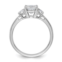 14kw 3/8ct Lab Grown Diamond VS+ F+ 1/2 Moon 1ct Princess Semi Eng Ring