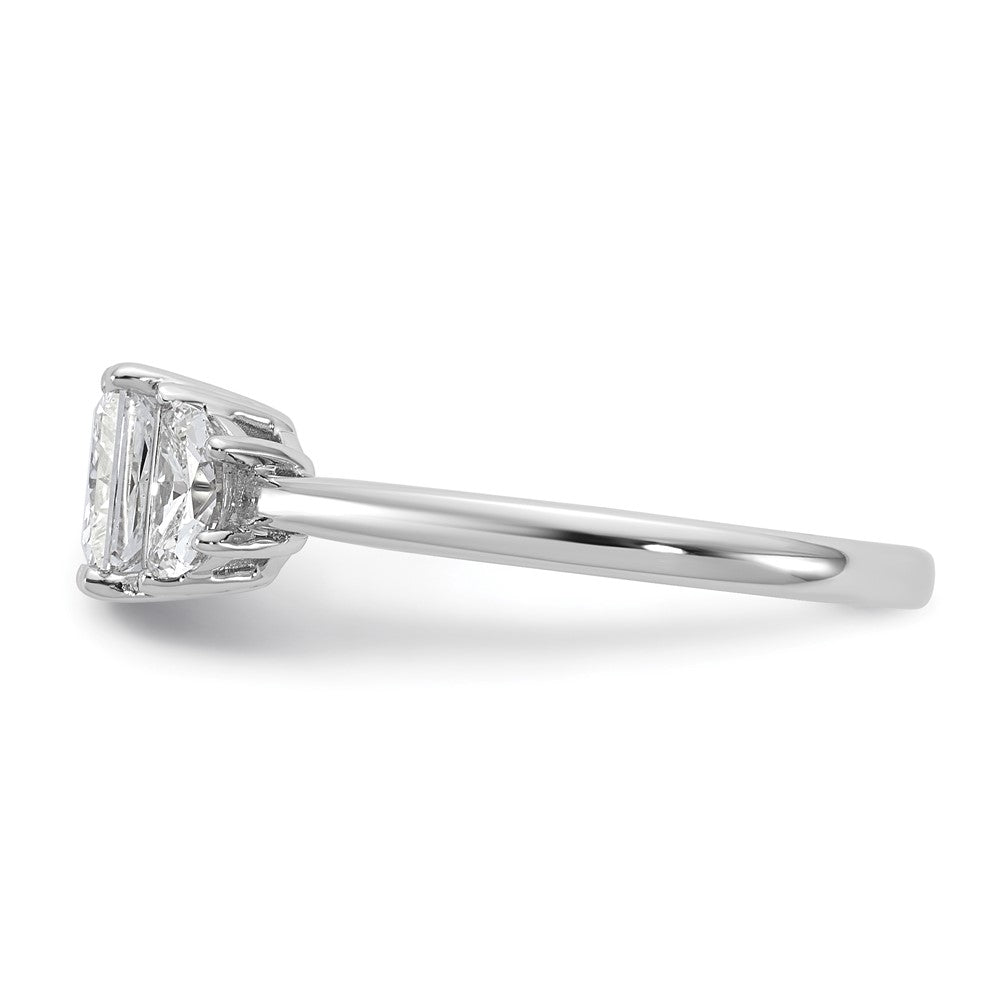 14kw 3/8ct Lab Grown Diamond VS+ F+ 1/2 Moon 1ct Princess Semi Eng Ring
