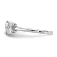 14kw 3/8ct Lab Grown Diamond VS+ F+ 1/2 Moon 1ct Princess Semi Eng Ring