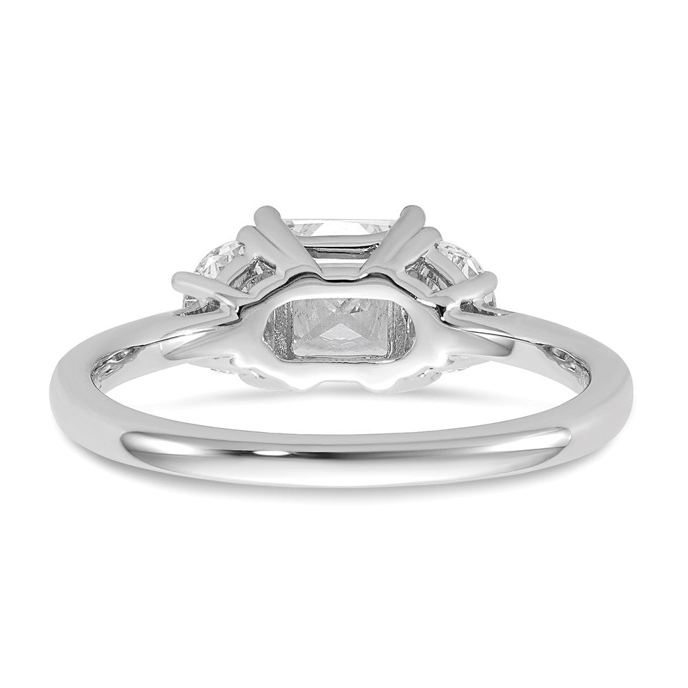 14kw 3/8ct Lab Grown Diamond VS+ F+ 1/2 Moon 1ct Princess Semi Eng Ring