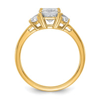 14k 3/8ct Lab Grown Diamond VS/SI+ G+ 1/2 Moon 1ct Princess Semi Eng Ring