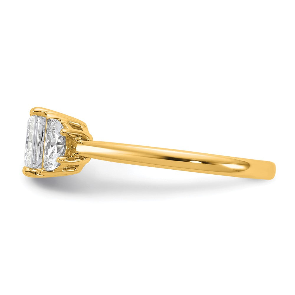 14k 3/8ct Lab Grown Diamond VS/SI+ G+ 1/2 Moon 1ct Princess Semi Eng Ring