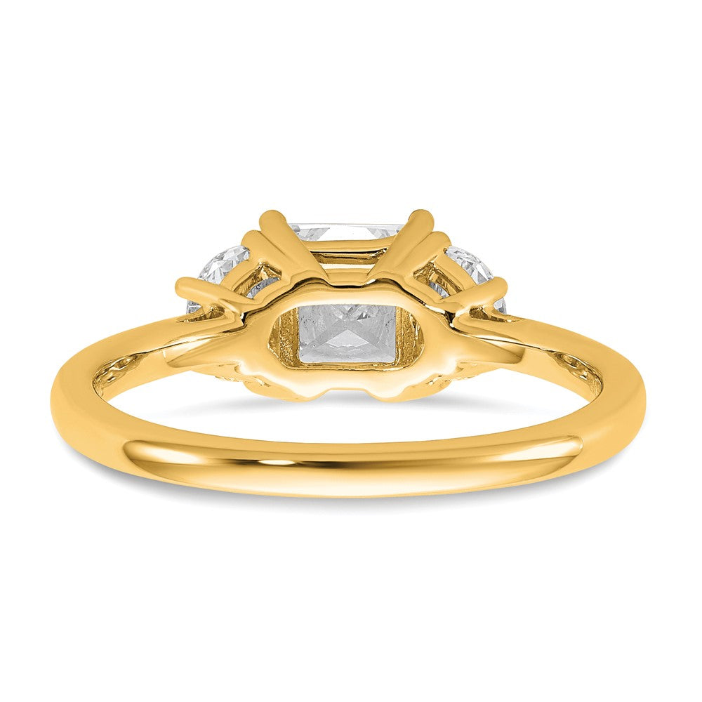 14k 3/8ct Lab Grown Diamond VS/SI+ G+ 1/2 Moon 1ct Princess Semi Eng Ring