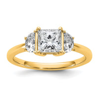 14k 3/8ct Lab Grown Diamond VS/SI+ G+ 1/2 Moon 1ct Princess Semi Eng Ring
