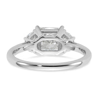 14kw 2ct Cert Lab Grown Diamond VS+ F+ Princess&1/2 Moon Comp Eng Ring