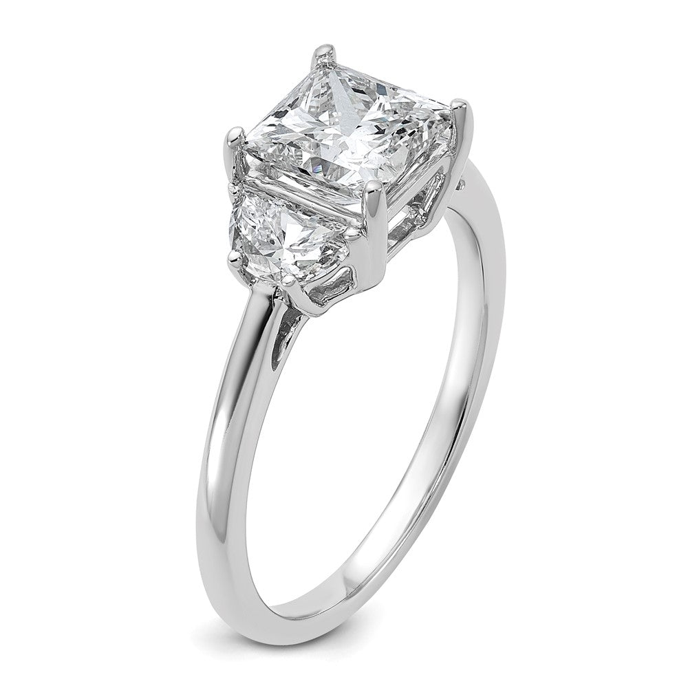 14kw 2ct Cert Lab Grown Diamond VS+ F+ Princess&1/2 Moon Comp Eng Ring