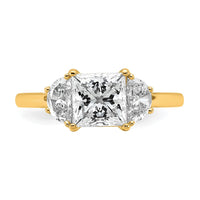 14k 2ct Cert Lab Grown Diamond VS+ F+ Princess&1/2 Moon Comp Eng Ring