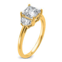 14k 2ct Cert Lab Grown Diamond VS/SI+ G+ Princess&1/2 Moon Comp Eng Ring