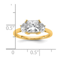 14k 2ct Cert Lab Grown Diamond VS/SI+ G+ Princess&1/2 Moon Comp Eng Ring
