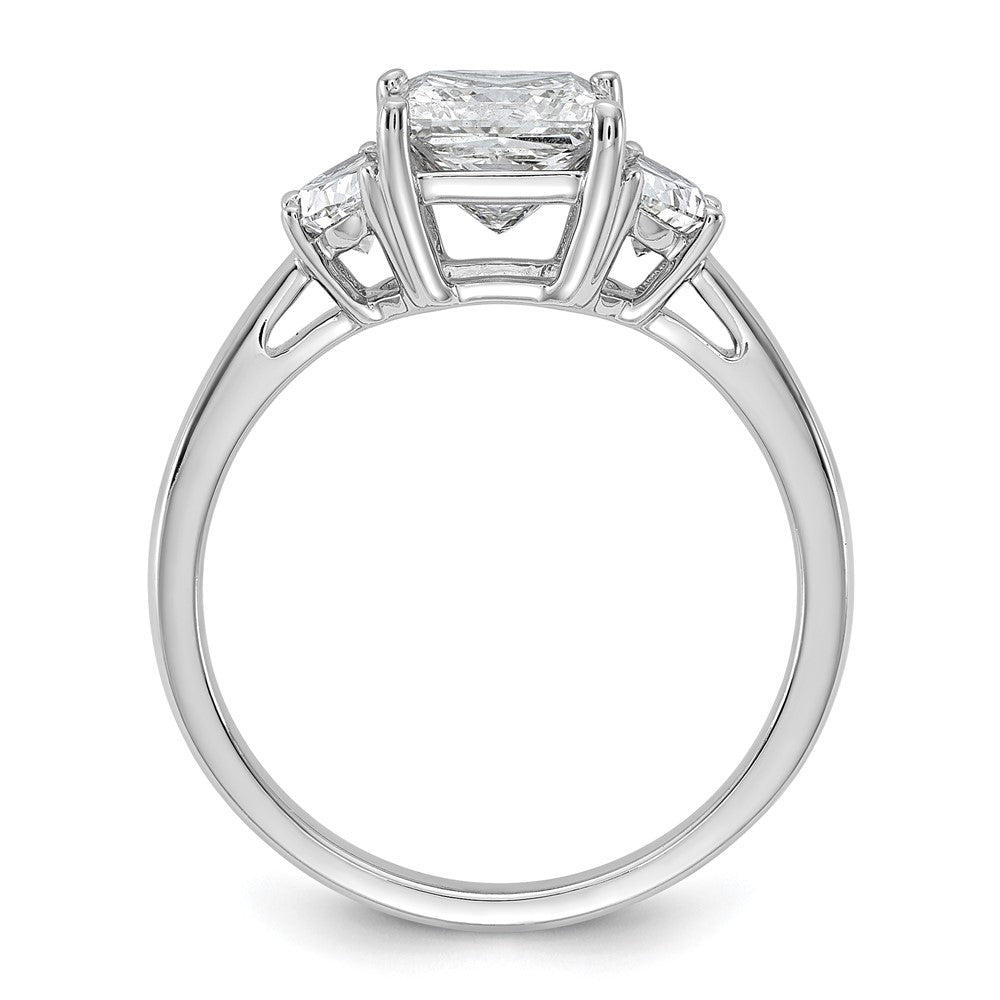 14kw 1/2ct Lab Grown Dia VS/SI+ G+ 1/2 Moon 1 1/2ct Princess Semi Eng Ring