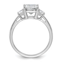 14kw 1/2ct Lab Grown Dia VS+ F+ 1/2 Moon 1 1/2ct Princess Semi Eng Ring