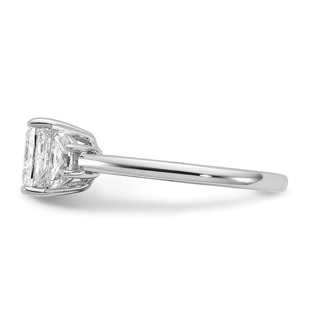 14kw 1/2ct Lab Grown Dia VS/SI+ G+ 1/2 Moon 1 1/2ct Princess Semi Eng Ring