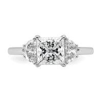 14kw 1/2ct Lab Grown Dia VS/SI+ G+ 1/2 Moon 1 1/2ct Princess Semi Eng Ring
