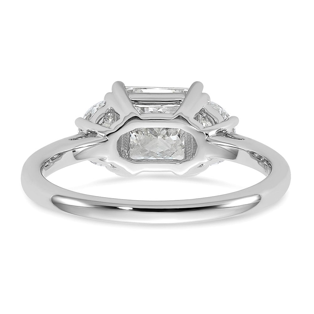 14kw 1/2ct Lab Grown Dia VS/SI+ G+ 1/2 Moon 1 1/2ct Princess Semi Eng Ring