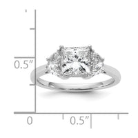 14kw 1/2ct Lab Grown Dia VS/SI+ G+ 1/2 Moon 1 1/2ct Princess Semi Eng Ring