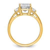 14k 1/2ct Lab Grown Diamond VS+ F+ 1/2 Moon 1 1/2ct Princess Semi Eng Ring