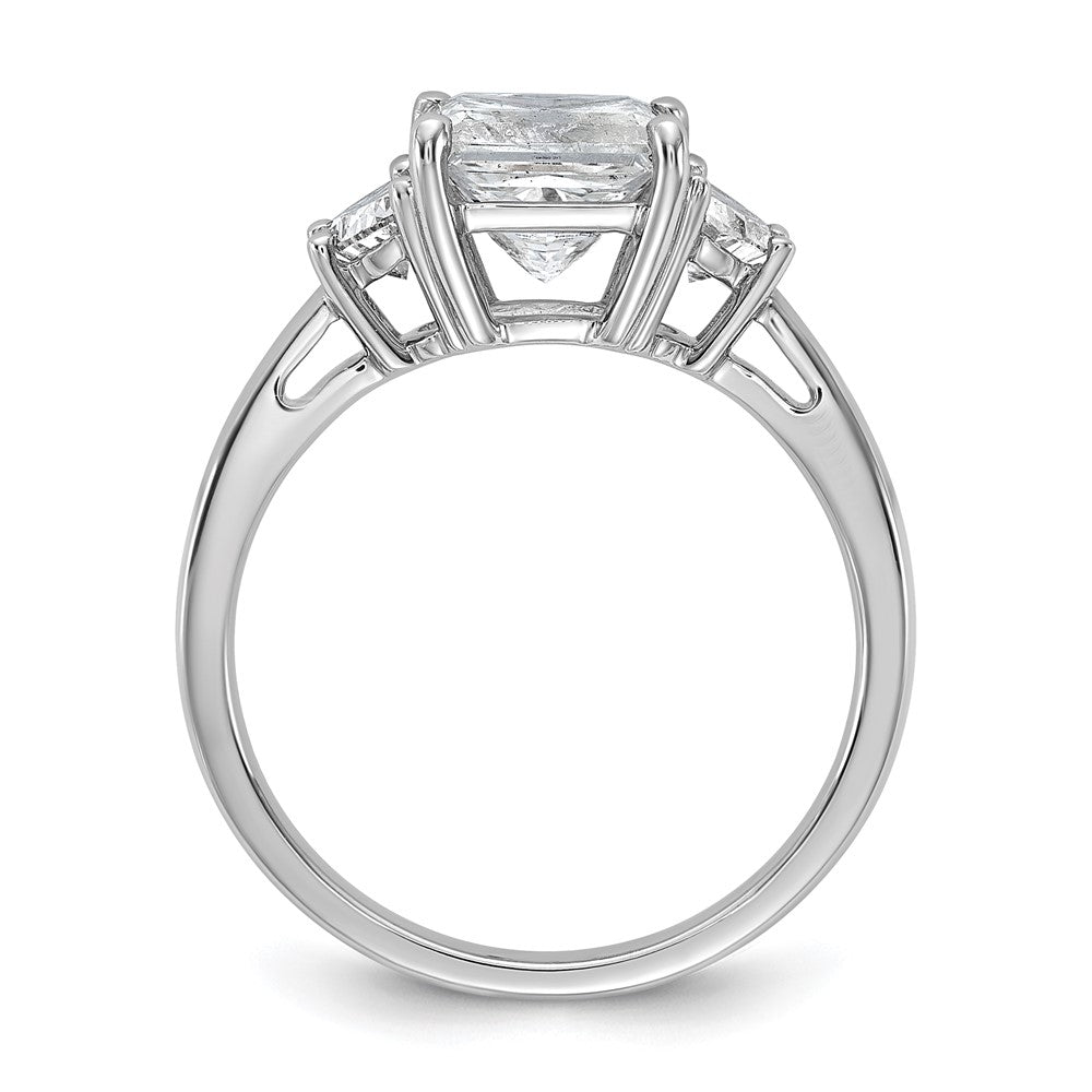 14kw 2 1/2ct Cert Lab Grown Dia VS+ F+ Princess&1/2 Moon Comp Eng Ring