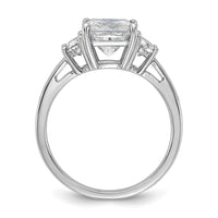 14kw 2 1/2ct Cert Lab Grown Dia VS+ F+ Princess&1/2 Moon Comp Eng Ring