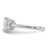 14kw 2 1/2ct Cert Lab Grown Dia VS+ F+ Princess&1/2 Moon Comp Eng Ring
