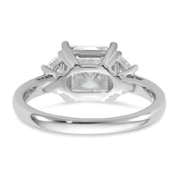 14kw 2 1/2ct Cert Lab Grown Dia VS+ F+ Princess&1/2 Moon Comp Eng Ring