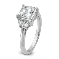 14kw 2 1/2ct Cert Lab Grown Dia VS+ F+ Princess&1/2 Moon Comp Eng Ring