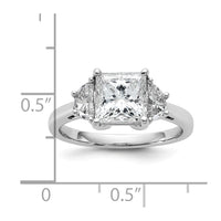 14kw 2 1/2ct Cert Lab Grown Dia VS+ F+ Princess&1/2 Moon Comp Eng Ring