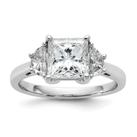 14kw 2 1/2ct Cert Lab Grown Dia VS+ F+ Princess&1/2 Moon Comp Eng Ring