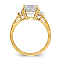 14k 2 1/2ct Cert Lab Grown Dia VS+ F+ Princess&1/2 Moon Comp Eng Ring