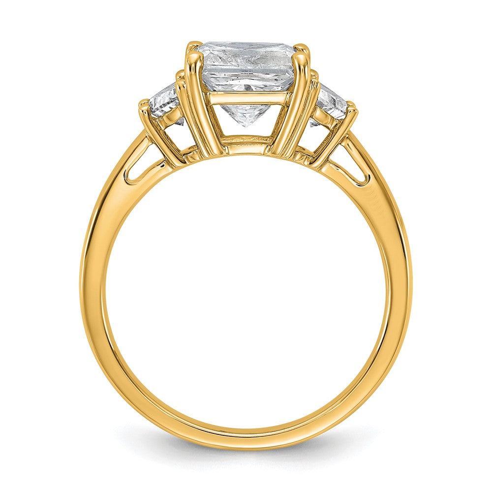 14k 1/2ct Lab Grown Diamond VS/SI+ G+ 1/2 Moon 2ct Princess Semi Eng Ring