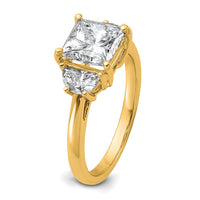 14k 1/2ct Lab Grown Diamond VS/SI+ G+ 1/2 Moon 2ct Princess Semi Eng Ring