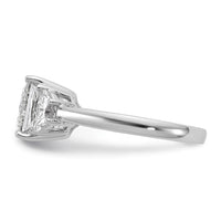 14kw 5/8ct Lab Grown Dia VS+ F+ 1/2 Moon 2 1/2ct Princess Semi Eng Ring