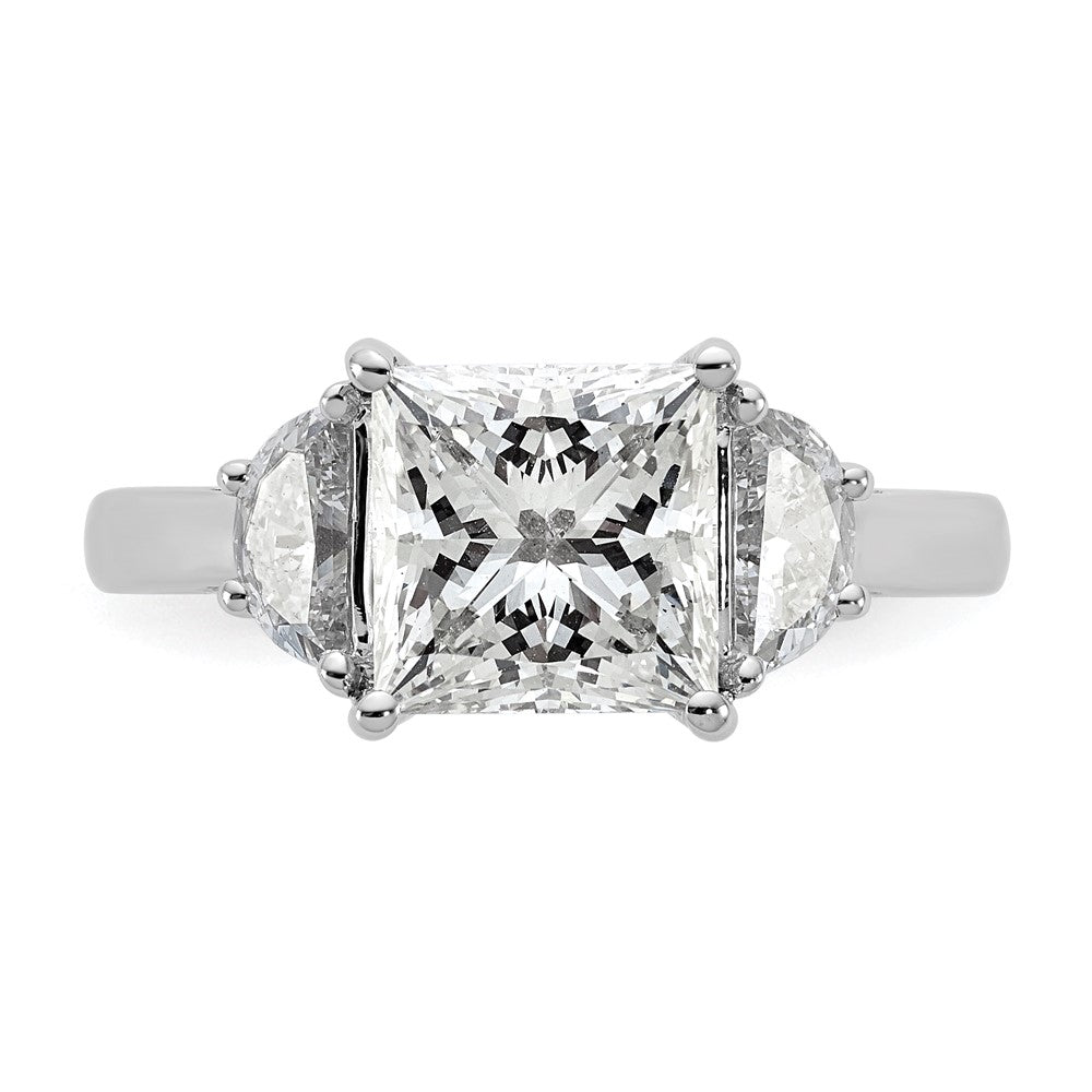 14kw 5/8ct Lab Grown Dia VS+ F+ 1/2 Moon 2 1/2ct Princess Semi Eng Ring