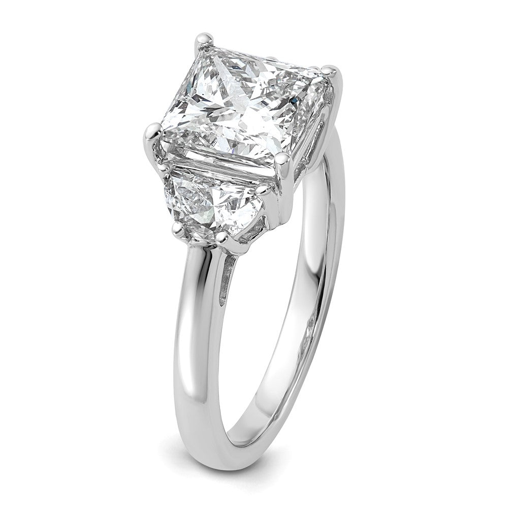 14kw 5/8ct Lab Grown Dia VS+ F+ 1/2 Moon 2 1/2ct Princess Semi Eng Ring
