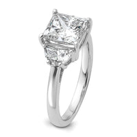 14kw 5/8ct Lab Grown Dia VS+ F+ 1/2 Moon 2 1/2ct Princess Semi Eng Ring