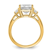14k 5/8ct Lab Grown Diamond VS+ F+ 1/2 Moon 2 1/2ct Princess Semi Eng Ring